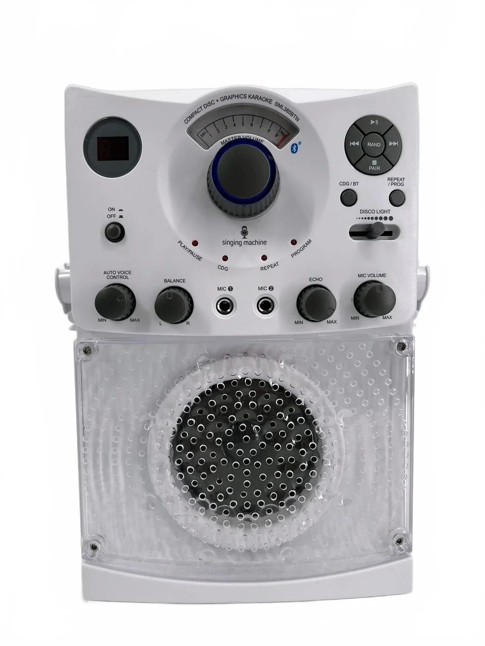 Singing Machine White Karaoke Kit | Kids OS Size Includes Microphones